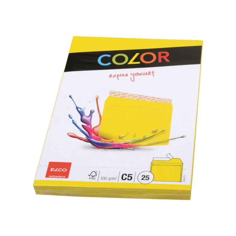 Elco Color Envelope C5, 6.5″ x 9″, 100g, 25/pack, Yellow