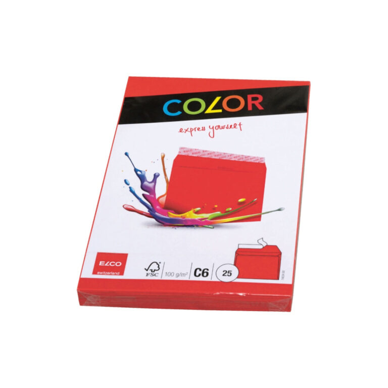 Elco Color Envelope C6, 4.5″ x 6.5″, 100g, 25/pack, Red