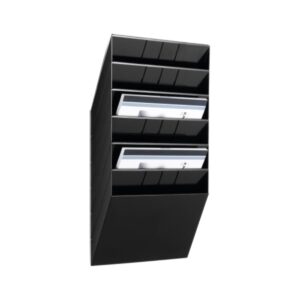 Durable FLEXIBOX 6 A4 Landscape, Wall Mounted Brochure Holder, 6 Tier, Black