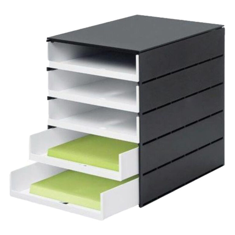 Styro styroval PRO, 5 Open Drawers, Black/White