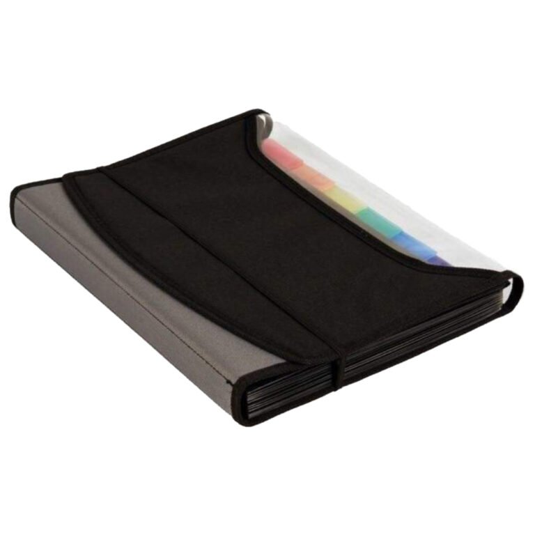Dufco Expanding File A4 with elastic fastener, soft touch nylon, 13 pockets, Anthracite/Black