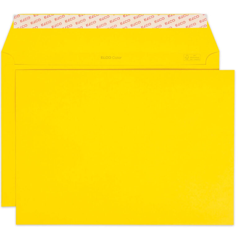 Elco Color Envelope C4, 9″ x 12.75″, 120g, 50/box, Yellow
