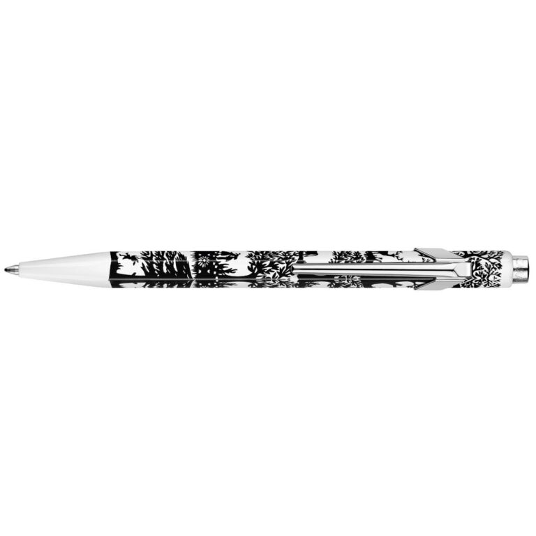 Caran d’Ache 849 Ballpoint Pen, TOTALLY SWISS PAPERCUT, 0.25mm, Black/White