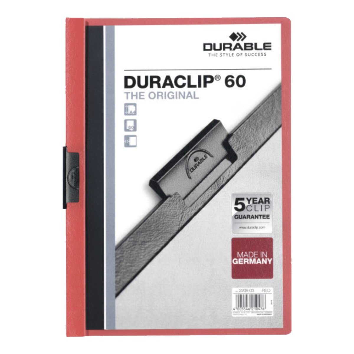 Durable Duraclip 60, A4, Red - Image 1