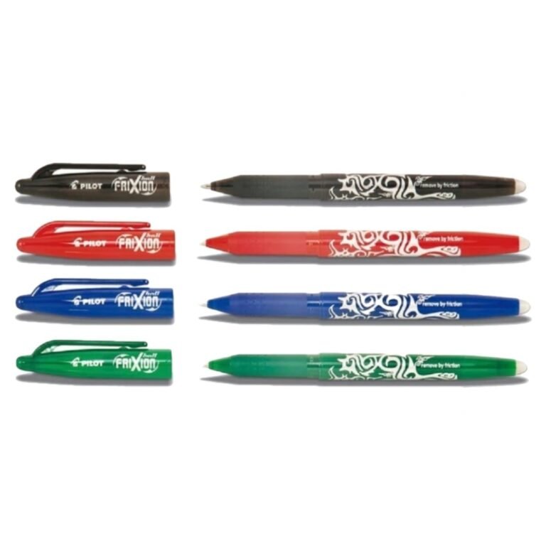 Pilot FriXion ball, Erasable Gel Ink Roller, 0.7mm, Set of 4, Black/Blue/Green/Red