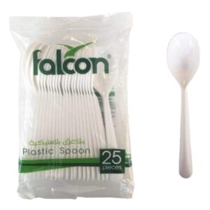 Falconpack Plastic Spoon, medium, 25/pack, White
