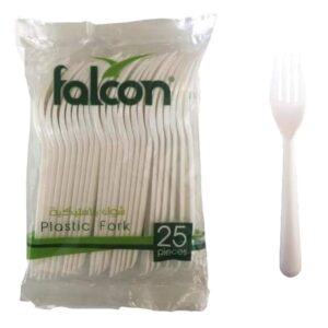 Falconpack Plastic Fork, medium, 25/pack, White