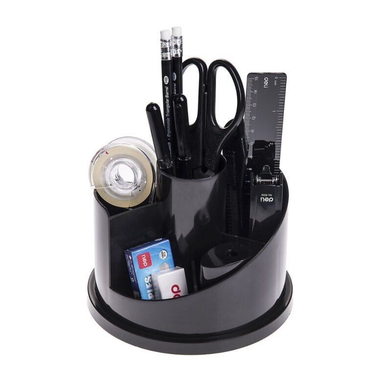 Deli Desk Organizer, Office Butler with 17 Accessories, Black