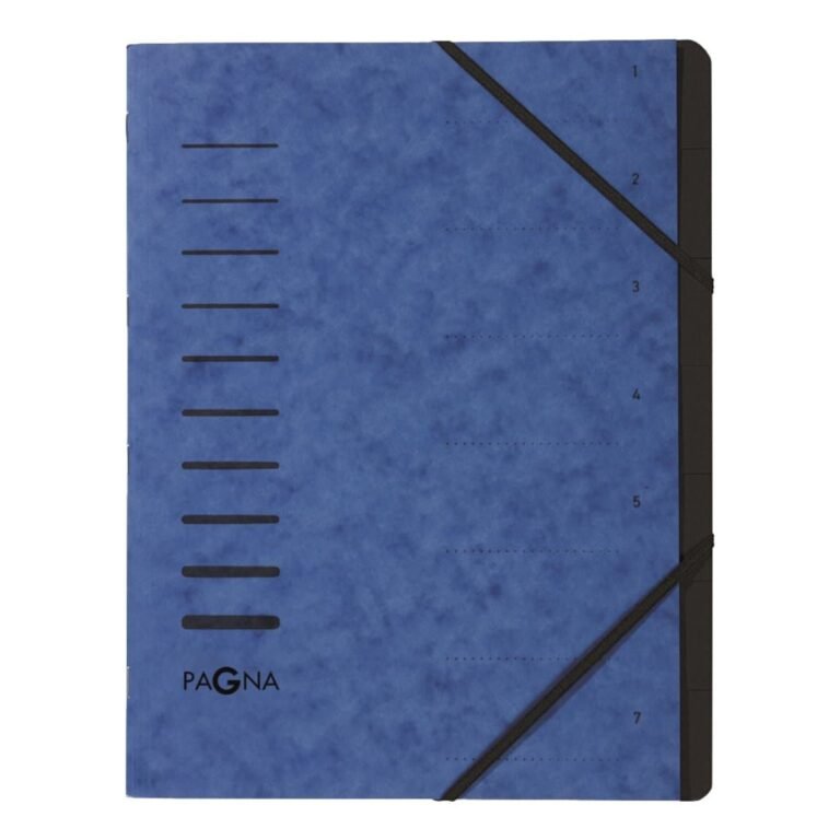 Pagna Manila Folder A4, 7 tabs, with elastic fastener, Blue/Black