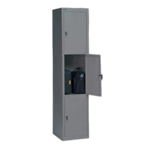 Rexel Locker, 180×37.5×46 cm, 3 Door, Grey