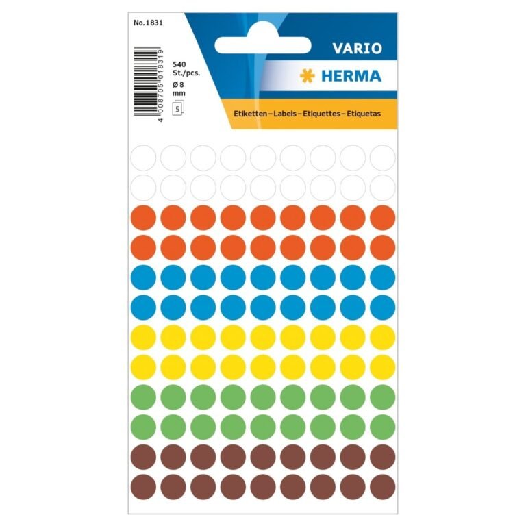 Herma Vario Sticker Color Dots 8 mm – 540/Pack