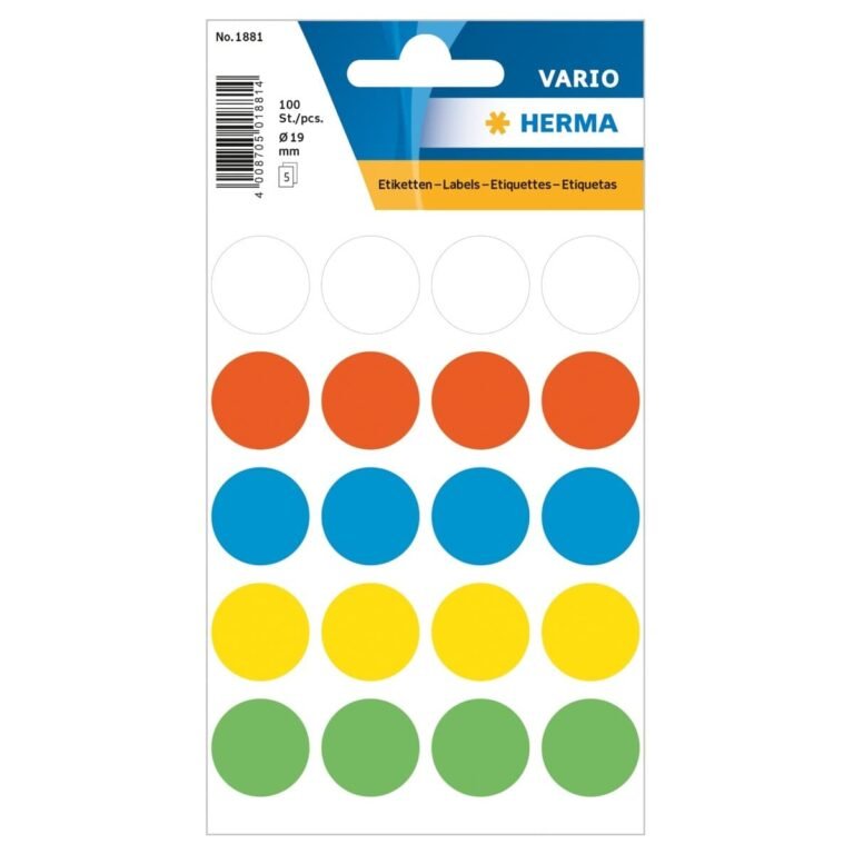 Herma Vario Sticker Color Dots 19 mm – 100/Pack