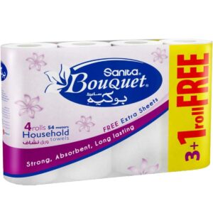 Sanita Bouquet Kitchen Rolls 2 Ply – 4 Rolls (3+1 Pack)