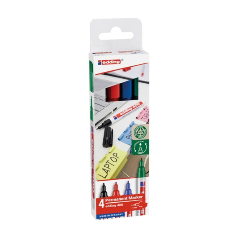 edding 400 Permanent Marker Set, 1mm Bullet Tip, 4/pack