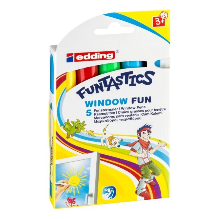 edding 16 FUNTASTICS – WINDOW FUN Marker Set, 2-6mm Bullet Tip, Set of 5
