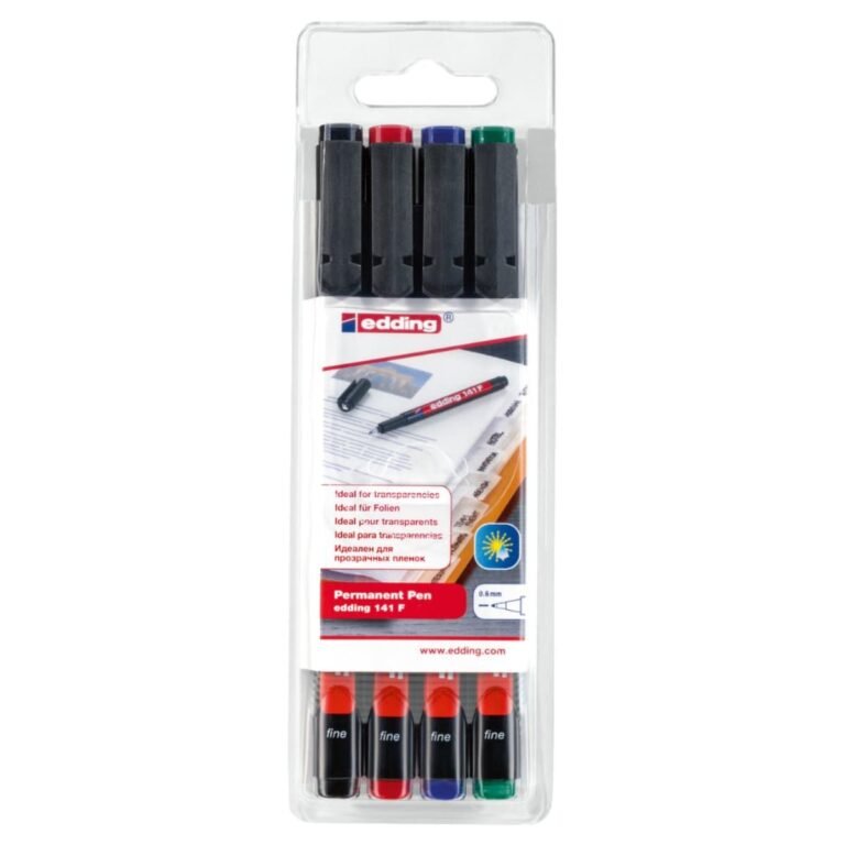 edding 141 F Permanent Multi-Marker Set Fine, 0.6mm, 4/pack
