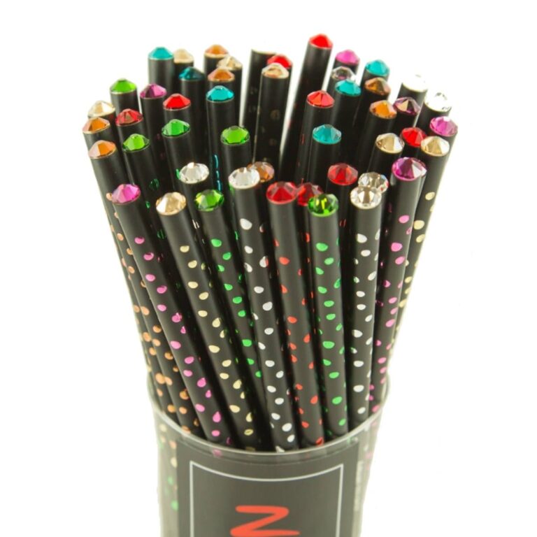 Zoetzl Pencil with Swarovski Crystal and metallic confetti, Assorted Colors