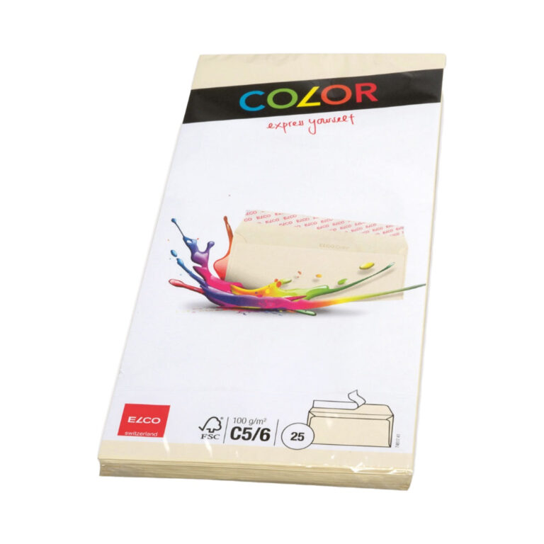 Elco Color Envelope C5/6 DL, 4.5 x 9″, 100g, 25/pack, Beige