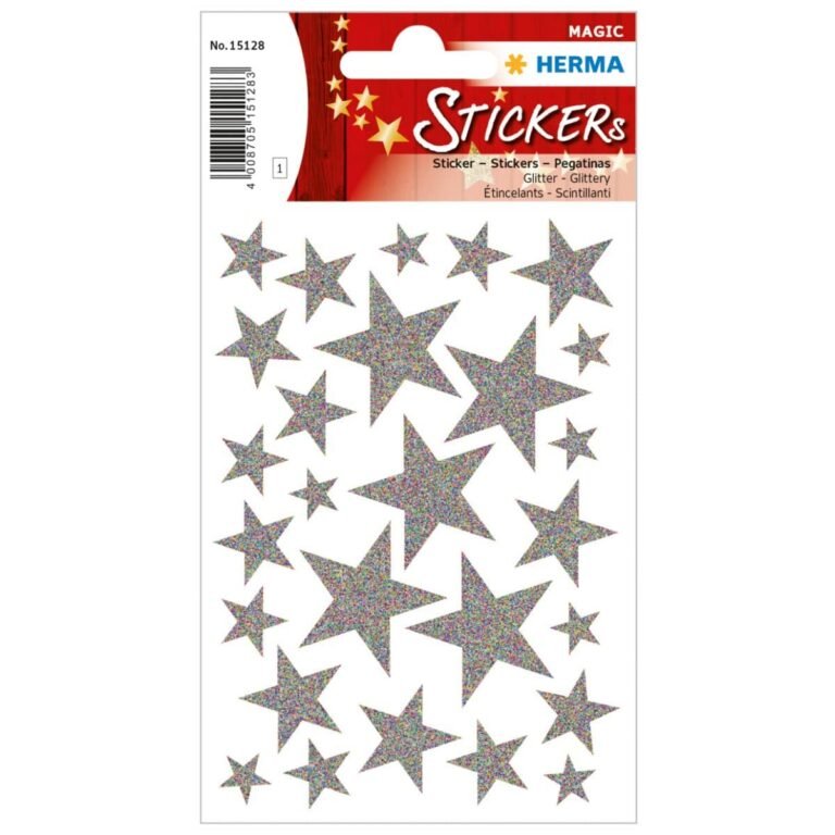 Herma Magic Glitter Star Stickers – 27/Pack