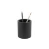 Konrad S. Pen Holder Round, PU Leather, Black - Thumbnail Image 1