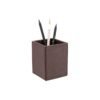 Konrad S. Pen Holder Square, PU Leather, Brown - Thumbnail Image 1