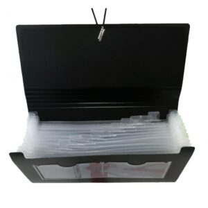 Deluxe Cheque Expanding File with elastic fastener, 13 Pockets, Assorted Color