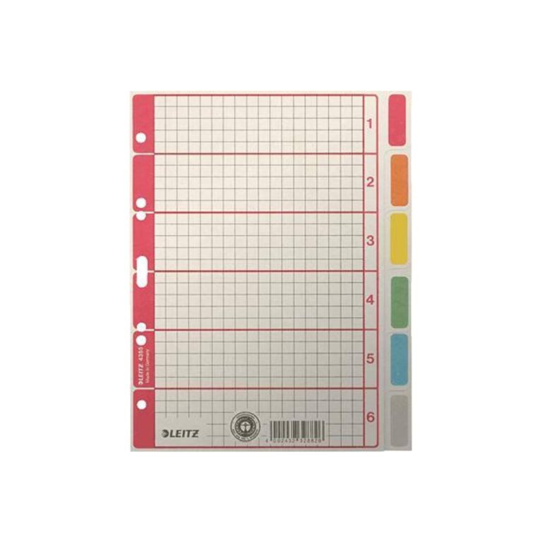 Leitz Divider Manila Colored A5, 6 Tabs