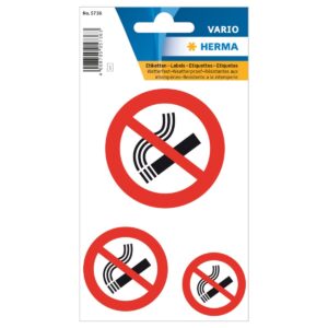 Herma Vario Sticker Sign, DO NOT SMOKE, weatherproof film, 3/pack