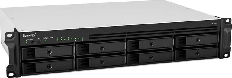 Synology RackStation RS1221+ 8-Bay NAS Enclosure, 4GB of DDR4 ECC RAM, 1 x PCIe Gen 3.0 x8 Slot, 2 x USB 3.0 Type-A | RS1221+