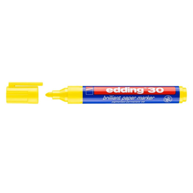 edding 30 Brilliant Paper Marker, 1.5-3mm Bullet Tip, Yellow