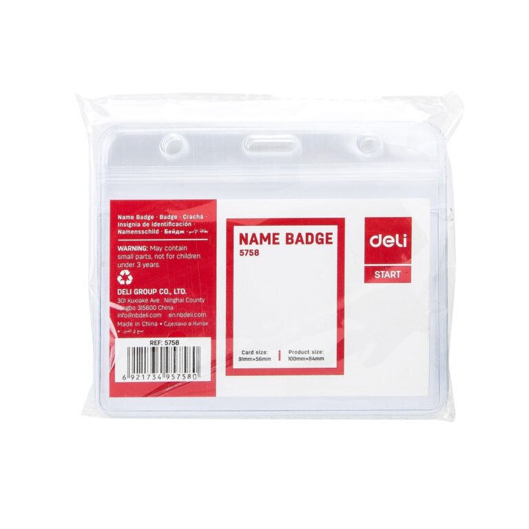Deli 5758 Soft PVC ID Pass Holder, Waterproof, 10/pack