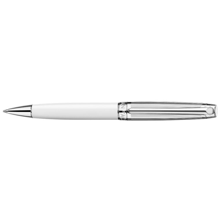 Caran d’Ache LEMAN BICOLOR WHITE Ballpoint Pen, White/Silver Plated
