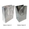 Paper Gift Bag, Croco Glossy, Silver - Thumbnail Image 3
