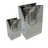 Paper Gift Bag, Croco Glossy, Silver - Thumbnail Image 2