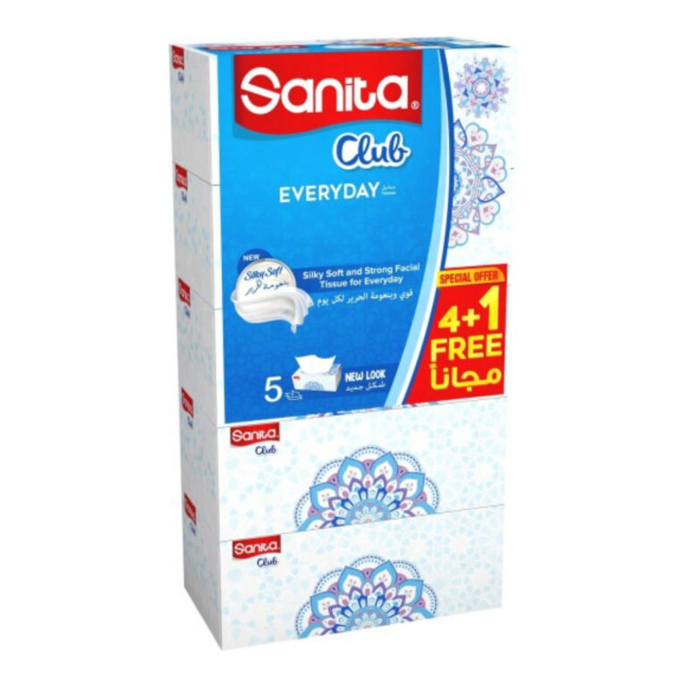 Sanita Club Everyday Facial Tissue Boxes – 5/Pack