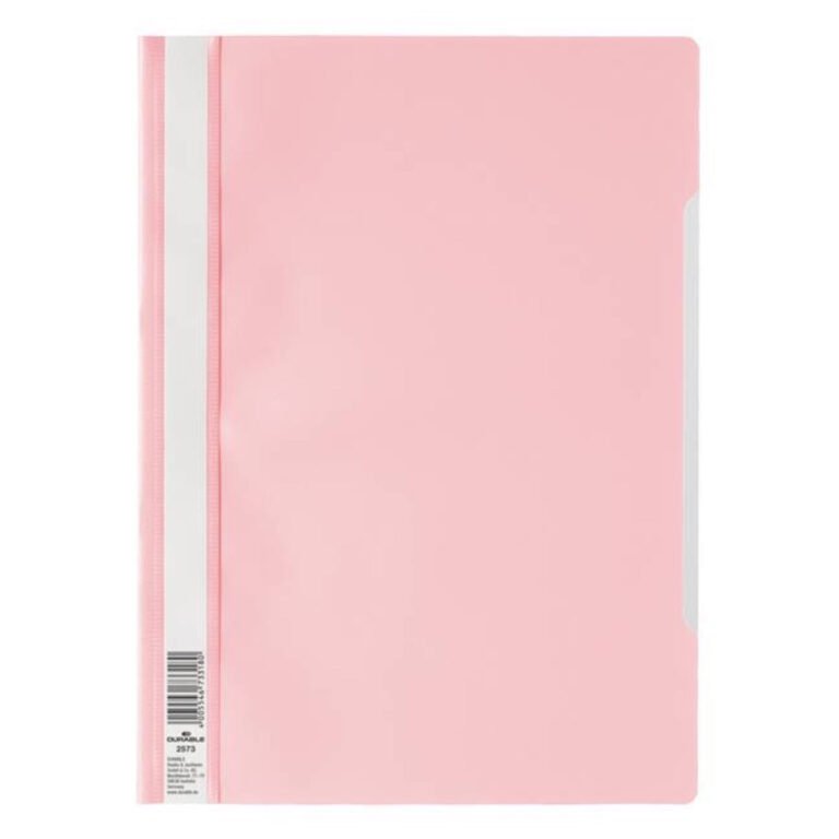 Durable Clear View Folder – Economy A4, Light Pink