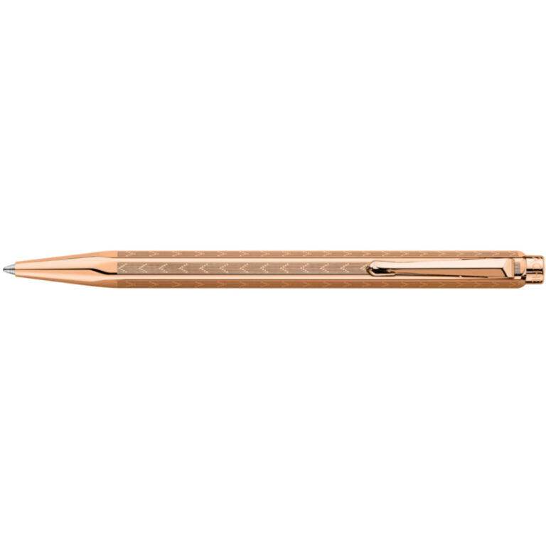 Caran d’Ache ECRIDOR LIGNES CHEVRON Ballpoint Pen, Rose-Gilded