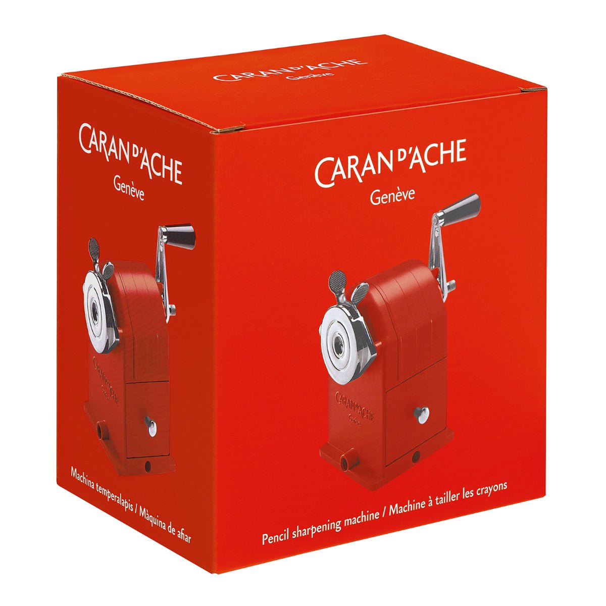 Caran d’Ache Metal Rotary Pencil Sharpener VINTAGE, Red - Image 2