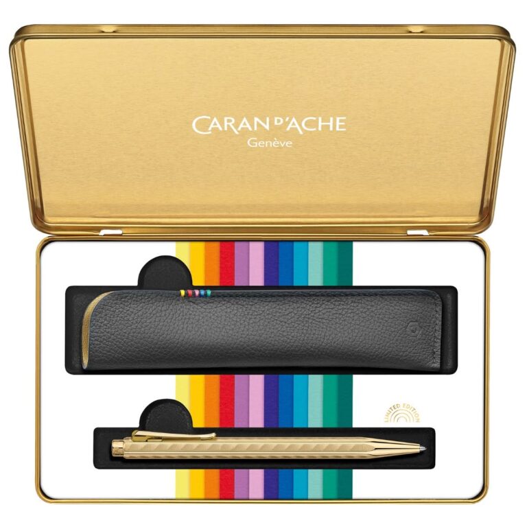 Caran d’Ache ECRIDOR SUNLIGHT Gift Set, Ballpoint Pen & Leather Case – Limited Edition