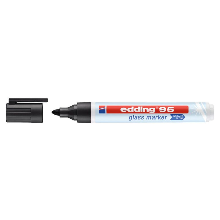 edding 95 Glassboard Marker, 1.5-3mm Bullet Tip, Black