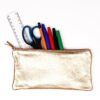Clairefontaine Leather Flat Pencil Case, Gold - Thumbnail Image 2