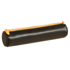 Rhodia rhodiarama Round Pencil Case with Zipper, PU Leather, 215 x 50 mm, Black