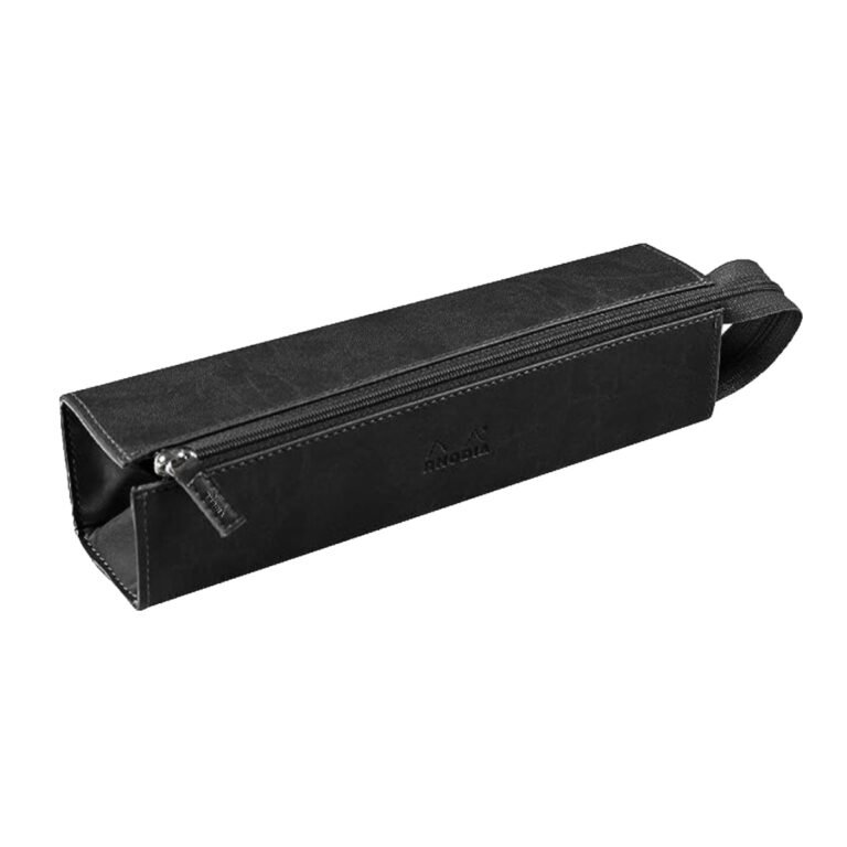 Rhodia rhodiarama Square Pencil Case with Zipper, PU Leather, 230 x 50 mm, Black
