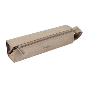Rhodia rhodiarama Square Pencil Case with Zipper, PU Leather, 230 x 50 mm, Beige