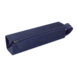 Rhodia rhodiarama Square Pencil Case with Zipper, PU Leather, 230 x 50 mm, Blue