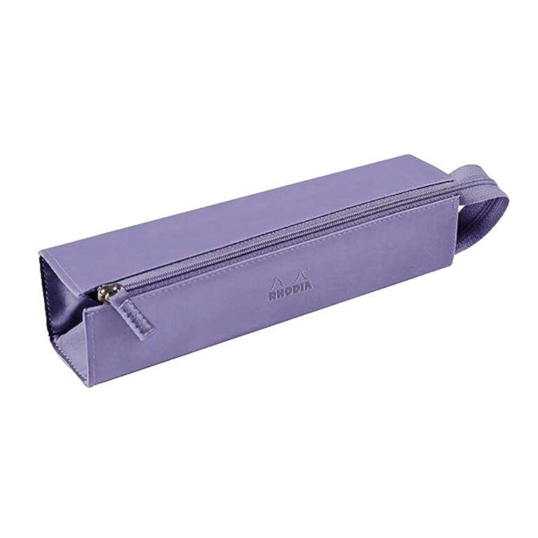 Rhodia rhodiarama Square Pencil Case with Zipper, PU Leather, 230 x 50 mm, Lilac