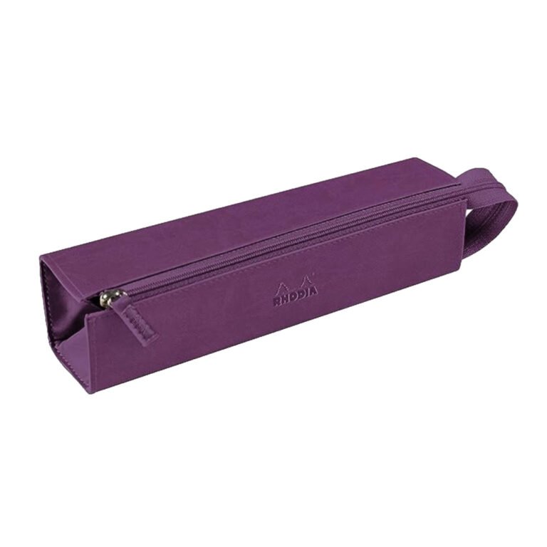 Rhodia rhodiarama Square Pencil Case with Zipper, PU Leather, 230 x 50 mm, Violet