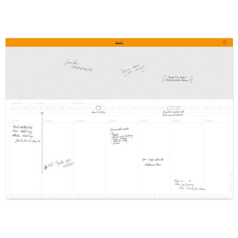 Rhodia Undated Weekly Paper Desk Pad Planner, 594 x 420mm, 30sheets/pad