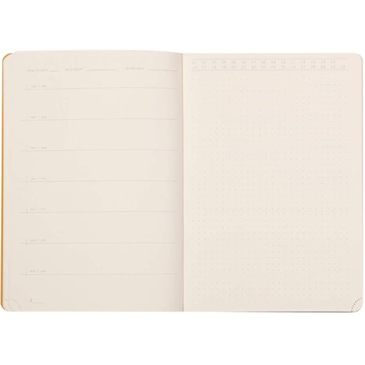 Rhodia Perpetual undated Diary A5, Soft PU Cover, 1Week/1Page, Black - Image 4