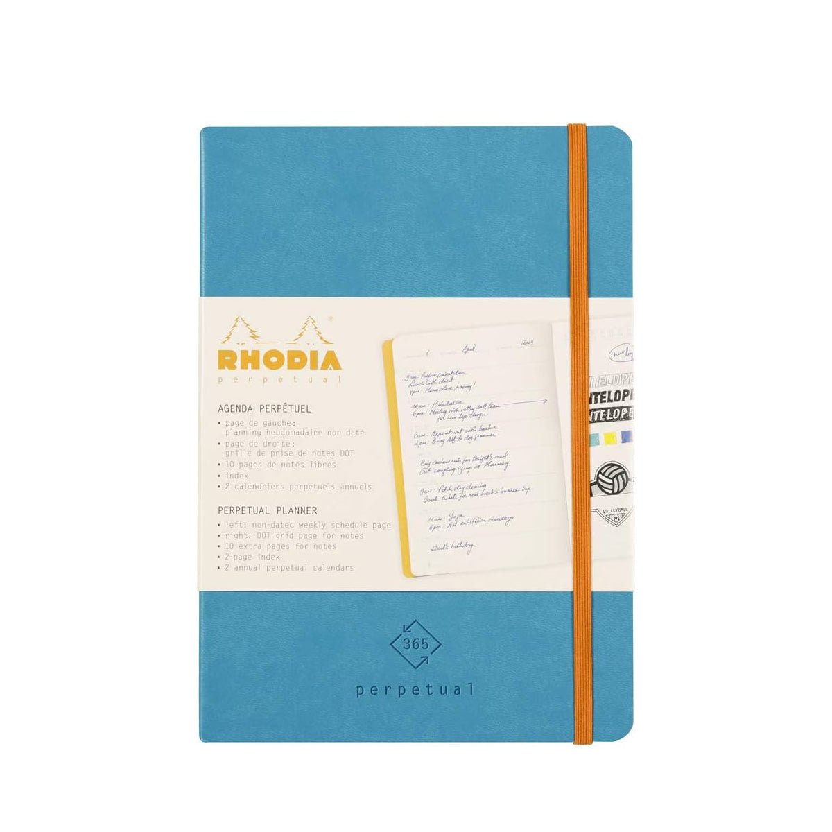 Rhodia Perpetual undated Diary A5, Soft PU Cover, 1Week/1Page, Turquoise - Image 7